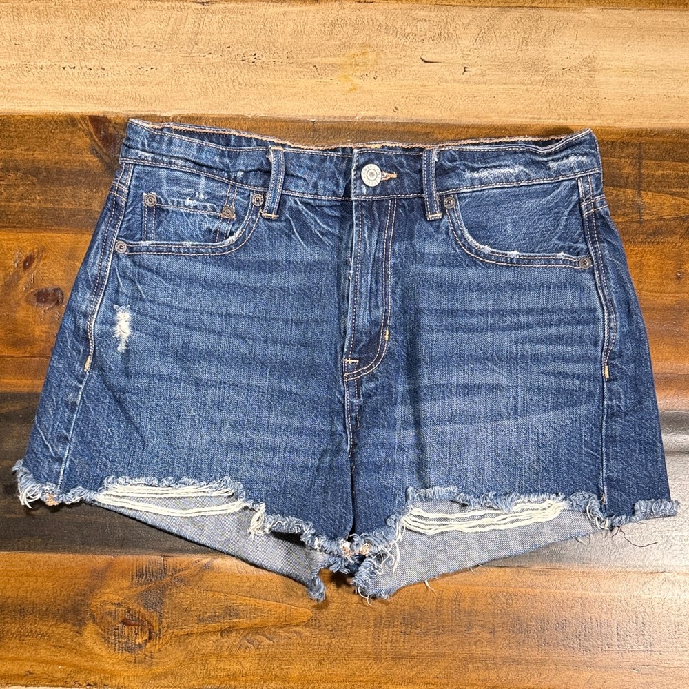American Eagle Distressed Denim Shorts - Blue